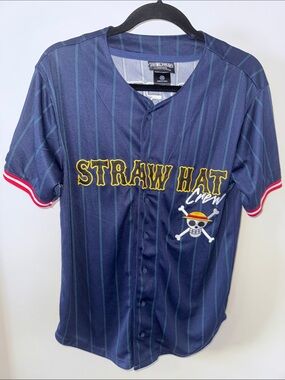 Onepiece Navy and Teal Pinstripe Baseball Jersey
